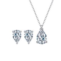 Elegant Luxurious Water Droplets Sterling Silver Inlay Zircon Women's Jewelry Set main image 5