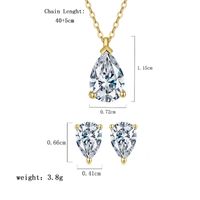 Elegant Luxurious Water Droplets Sterling Silver Inlay Zircon Women's Jewelry Set main image 2