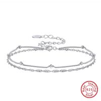 Japanese Style Simple Style Solid Color Sterling Silver Plating Chain White Gold Plated Bracelets sku image 3