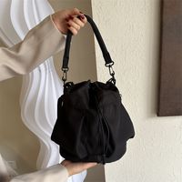 Women's Oxford Cloth Solid Color Classic Style Bucket String Shoulder Bag main image 2
