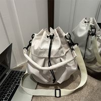 Women's Oxford Cloth Solid Color Classic Style Bucket String Shoulder Bag main image 3