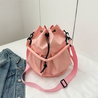 Women's Oxford Cloth Solid Color Classic Style Bucket String Shoulder Bag main image 4