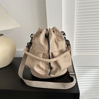 Women's Oxford Cloth Solid Color Classic Style Bucket String Shoulder Bag main image 7