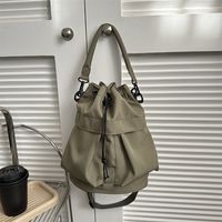 Women's Oxford Cloth Solid Color Classic Style Bucket String Shoulder Bag main image 5