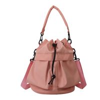 Women's Oxford Cloth Solid Color Classic Style Bucket String Shoulder Bag sku image 4