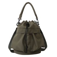 Women's Oxford Cloth Solid Color Classic Style Bucket String Shoulder Bag sku image 5