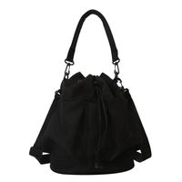 Women's Oxford Cloth Solid Color Classic Style Bucket String Shoulder Bag sku image 6