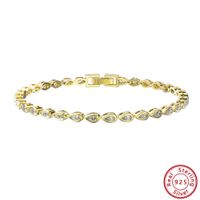 Simple Style Classic Style Shiny Round Sterling Silver Plating Inlay Zircon White Gold Plated Bracelets sku image 1