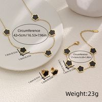 Casual Simple Style Flower Stainless Steel Plating Inlay Shell Gold Plated Bracelets Necklace main image 3
