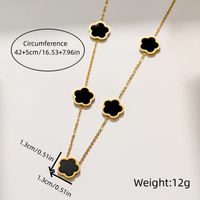 Casual Simple Style Flower Stainless Steel Plating Inlay Shell Gold Plated Bracelets Necklace sku image 10