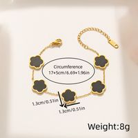 Casual Simple Style Flower Stainless Steel Plating Inlay Shell Gold Plated Bracelets Necklace main image 5