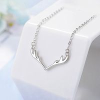 Simple Style Classic Style Antlers Sterling Silver Plating White Gold Plated Pendant Necklace main image 6