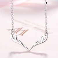 Simple Style Classic Style Antlers Sterling Silver Plating White Gold Plated Pendant Necklace sku image 1
