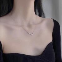 Simple Style Classic Style Antlers Sterling Silver Plating White Gold Plated Pendant Necklace main image 1