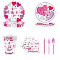 Valentine's Day Sweet Pastoral Heart Shape Paper Family Gathering Party Festival Tableware sku image 2