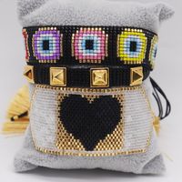 Ethnic Style Bohemian Round Heart Shape Glass Beaded Handmade Unisex Bracelets sku image 4