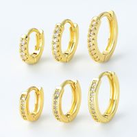 1 Piece Sweet Simple Style Round Plating Inlay Brass Zircon 18k Gold Plated Silver Plated Earrings main image 1