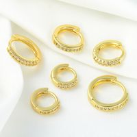1 Piece Sweet Simple Style Round Plating Inlay Brass Zircon 18k Gold Plated Silver Plated Earrings main image 3