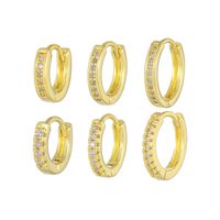 1 Piece Sweet Simple Style Round Plating Inlay Brass Zircon 18k Gold Plated Silver Plated Earrings main image 6