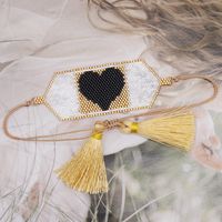 Ethnic Style Bohemian Round Heart Shape Glass Beaded Handmade Unisex Bracelets main image 6