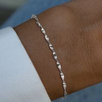Simple Style Geometric Sterling Silver Plating White Gold Plated Bracelets main image 3