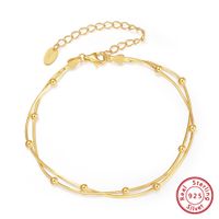 Simple Style Geometric Sterling Silver Plating White Gold Plated Bracelets sku image 1