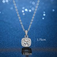 Elegant Princess Glam Square Sterling Silver Plating Inlay Zircon White Gold Plated Pendant Necklace main image 2