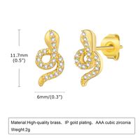 1 Pair Simple Style Animal Star Heart Shape Plating Inlay Copper Alloy Diamond Ear Studs sku image 2