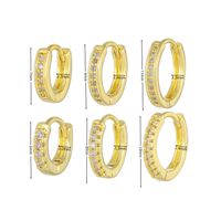 1 Piece Sweet Simple Style Round Plating Inlay Brass Zircon 18k Gold Plated Silver Plated Earrings main image 2