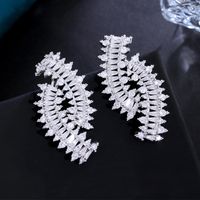 1 Pair Luxurious Geometric Plating Inlay Copper Zircon Rhodium Plated Silver Plated Drop Earrings main image 6