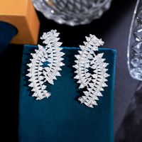 1 Pair Luxurious Geometric Plating Inlay Copper Zircon Rhodium Plated Silver Plated Drop Earrings main image 7
