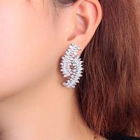 1 Pair Luxurious Geometric Plating Inlay Copper Zircon Rhodium Plated Silver Plated Drop Earrings main image 1