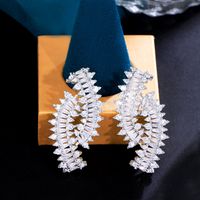 1 Pair Luxurious Geometric Plating Inlay Copper Zircon Rhodium Plated Silver Plated Drop Earrings main image 5