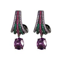 1 Pair Glam Geometric Plating Inlay Copper Zircon Drop Earrings main image 10