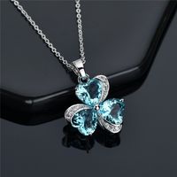 Glam Shamrock Heart Shape Copper Alloy Plating Inlay Artificial Crystal Zircon White Gold Plated Women's Pendant Necklace main image 4