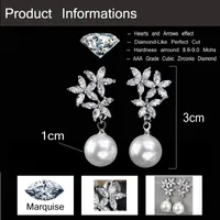 1 Paar Elegant Romantisch Einfarbig Schneeflocke Überzug Inlay Kupfer Künstliche Perlen Zirkon Überzogen Mit Rhodium Versilbert Tropfenohrringe main image 9