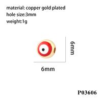 1 Piece Diameter 6 Mm Hole 3~3.9mm Copper Devil's Eye Beads main image 4