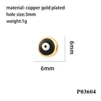1 Piece Diameter 6 Mm Hole 3~3.9mm Copper Devil's Eye Beads sku image 1