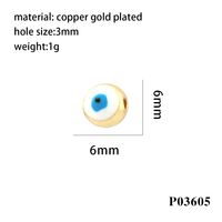 1 Piece Diameter 6 Mm Hole 3~3.9mm Copper Devil's Eye Beads main image 5