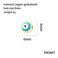 1 Piece Diameter 6 Mm Hole 3~3.9mm Copper Devil's Eye Beads main image 6
