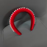 Women's Elegant Luxurious Solid Color Cotton Inlay Pearl Hair Band main image 3