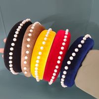 Women's Elegant Luxurious Solid Color Cotton Inlay Pearl Hair Band main image 1
