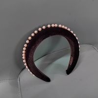 Women's Elegant Luxurious Solid Color Cotton Inlay Pearl Hair Band sku image 3