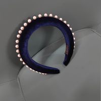 Women's Elegant Luxurious Solid Color Cotton Inlay Pearl Hair Band sku image 1