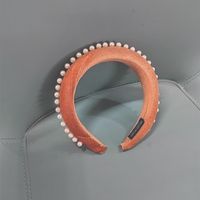 Women's Elegant Luxurious Solid Color Cotton Inlay Pearl Hair Band main image 6