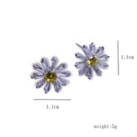 1 Pair Simple Style Daisy Plating Inlay Copper Zircon 18k Gold Plated Ear Studs main image 2