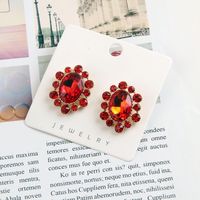 1 Pair Luxurious Shiny Oval Plating Inlay Stainless Steel Alloy Crystal Rhinestones Ear Studs main image 7