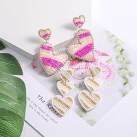 1 Pair Elegant Lady Letter Heart Shape Plastic Resin Drop Earrings main image 7