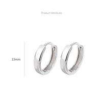 1 Piece Simple Style Solid Color Plating Sterling Silver Silver Plated Hoop Earrings main image 2