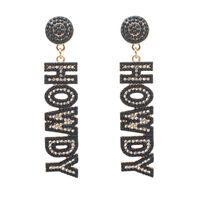 1 Pair Ig Style Letter Boots Inlay Alloy Rhinestones Pearl Drop Earrings sku image 1